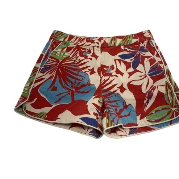 J Crew Shorts Women's Size 00 Multicolor Floral Pattern High-Rise Casual Chino - Picture 9 of 16